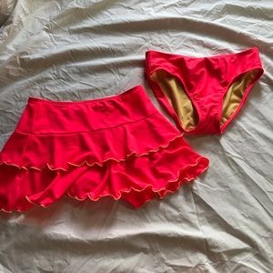 Skirt and bottoms swim set